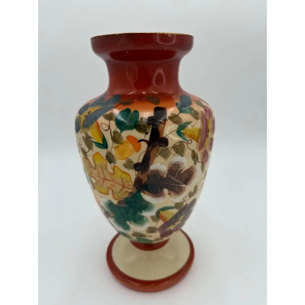 1970's Handpainted Flower Vase